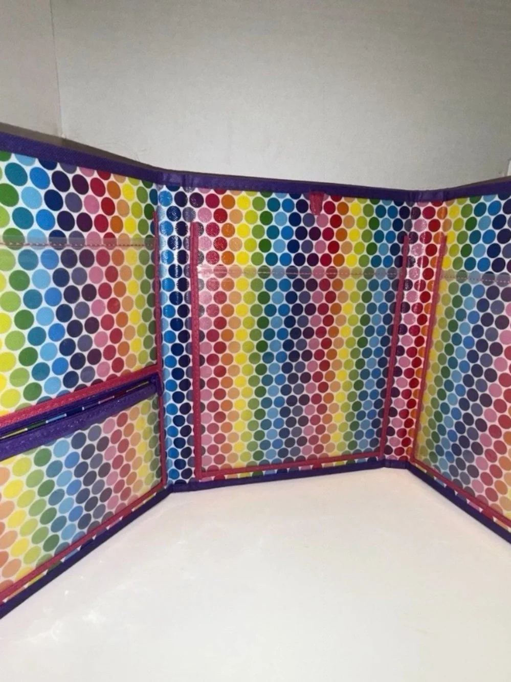 Lisa Frank Tikanni Husky Trifold Binder Organizer w/ Handles, Polka Dot